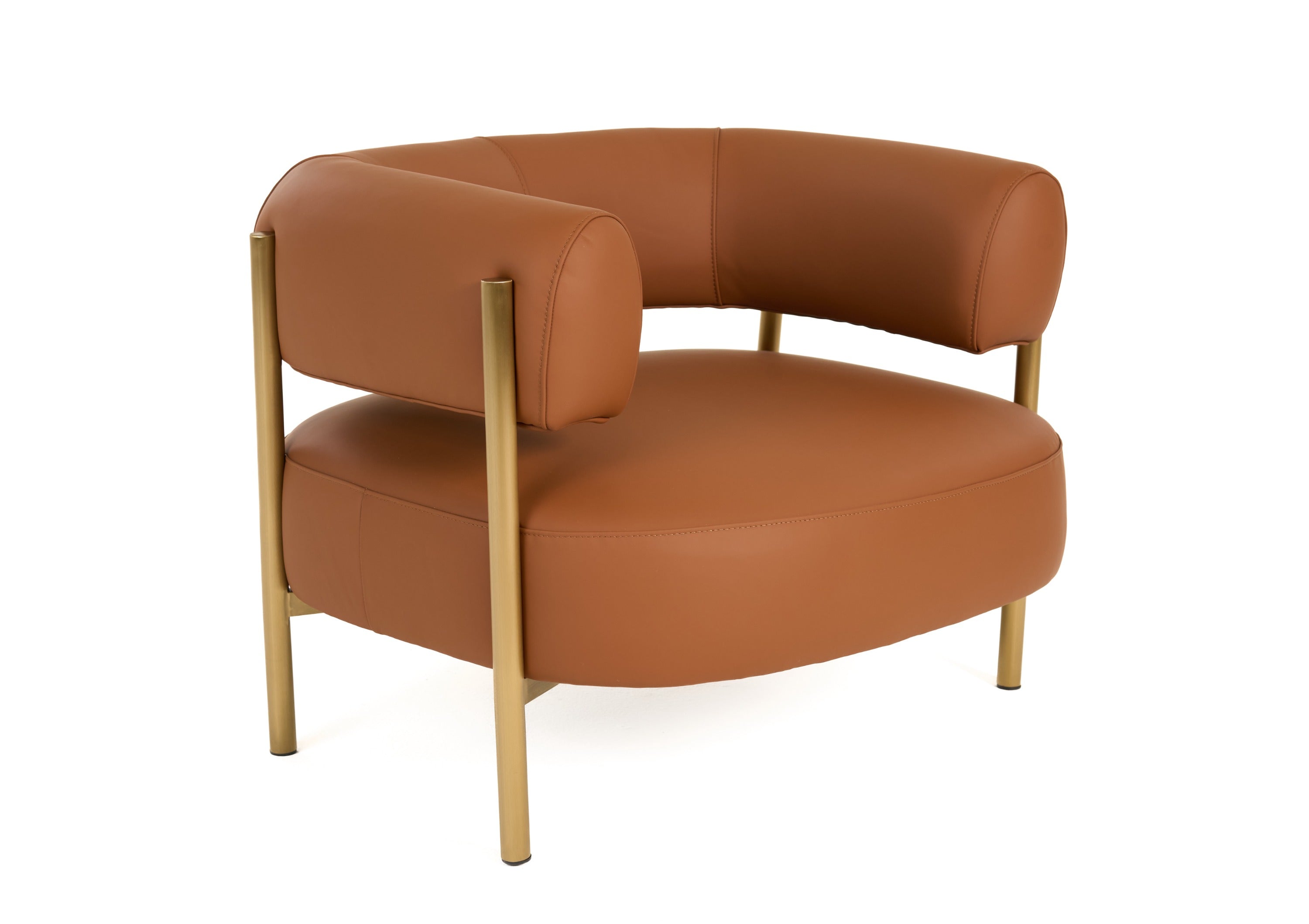 Modrest Ozona - Modern Rust Leather Accent Chair