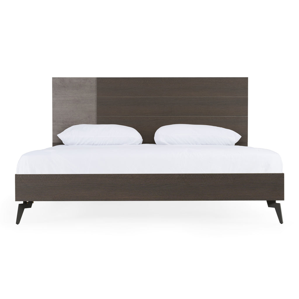 Eastern King Palermo Italian Modern Faux Concrete & Grey Bed