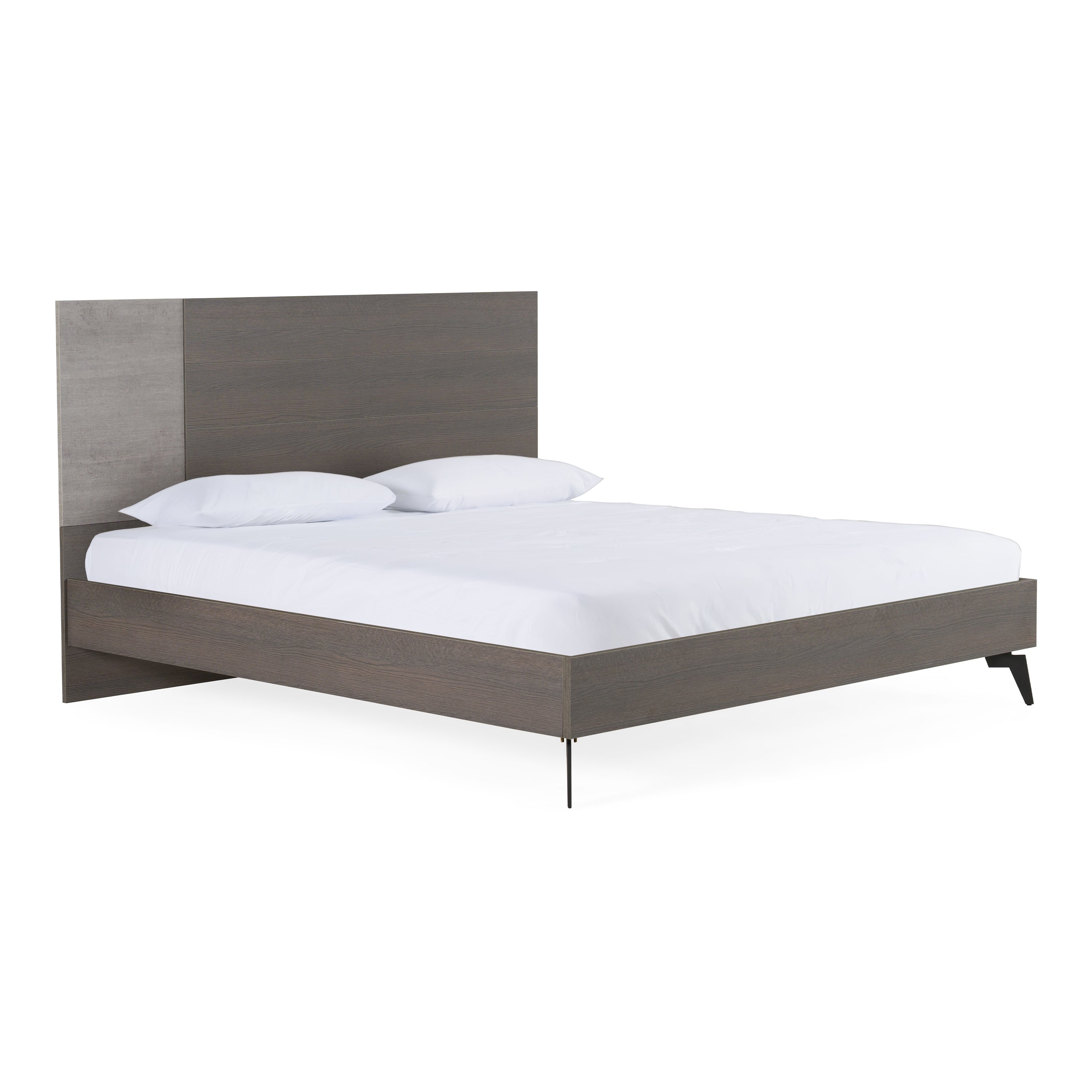 Eastern King Palermo Italian Modern Faux Concrete & Grey Bed