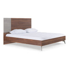 Palermo - Eastern King Modern Italian Faux Concrete & Walnut Bed - Eastern King Modern Italian Faux Concrete & Walnut Bed