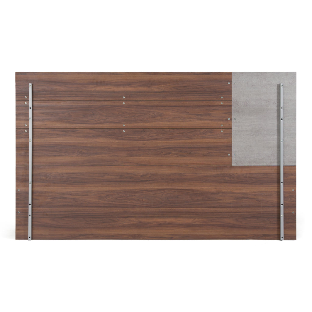 Palermo - Eastern King Modern Italian Faux Concrete & Walnut Bed - Eastern King Modern Italian Faux Concrete & Walnut Bed