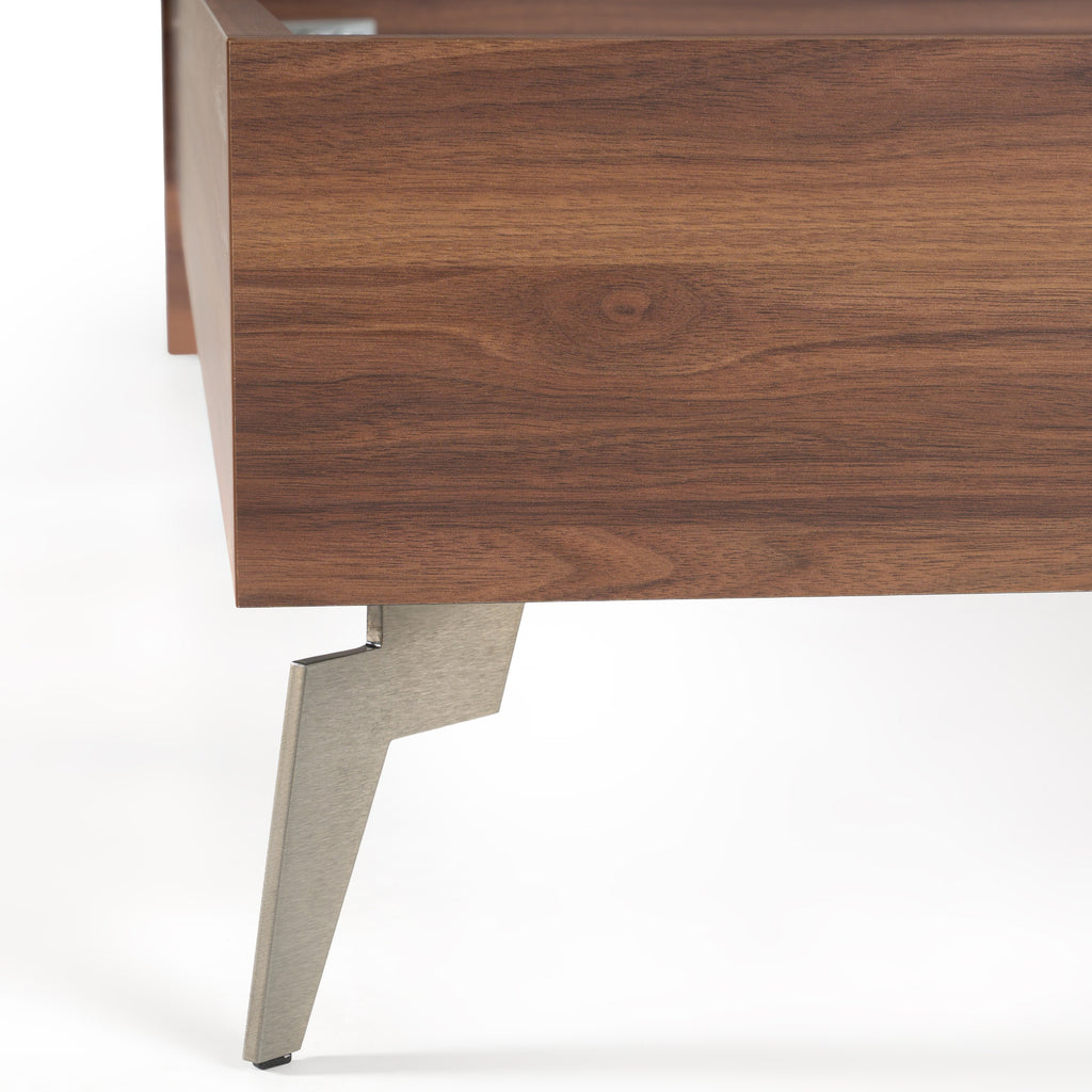 Palermo - Eastern King Modern Italian Faux Concrete & Walnut Bed - Eastern King Modern Italian Faux Concrete & Walnut Bed