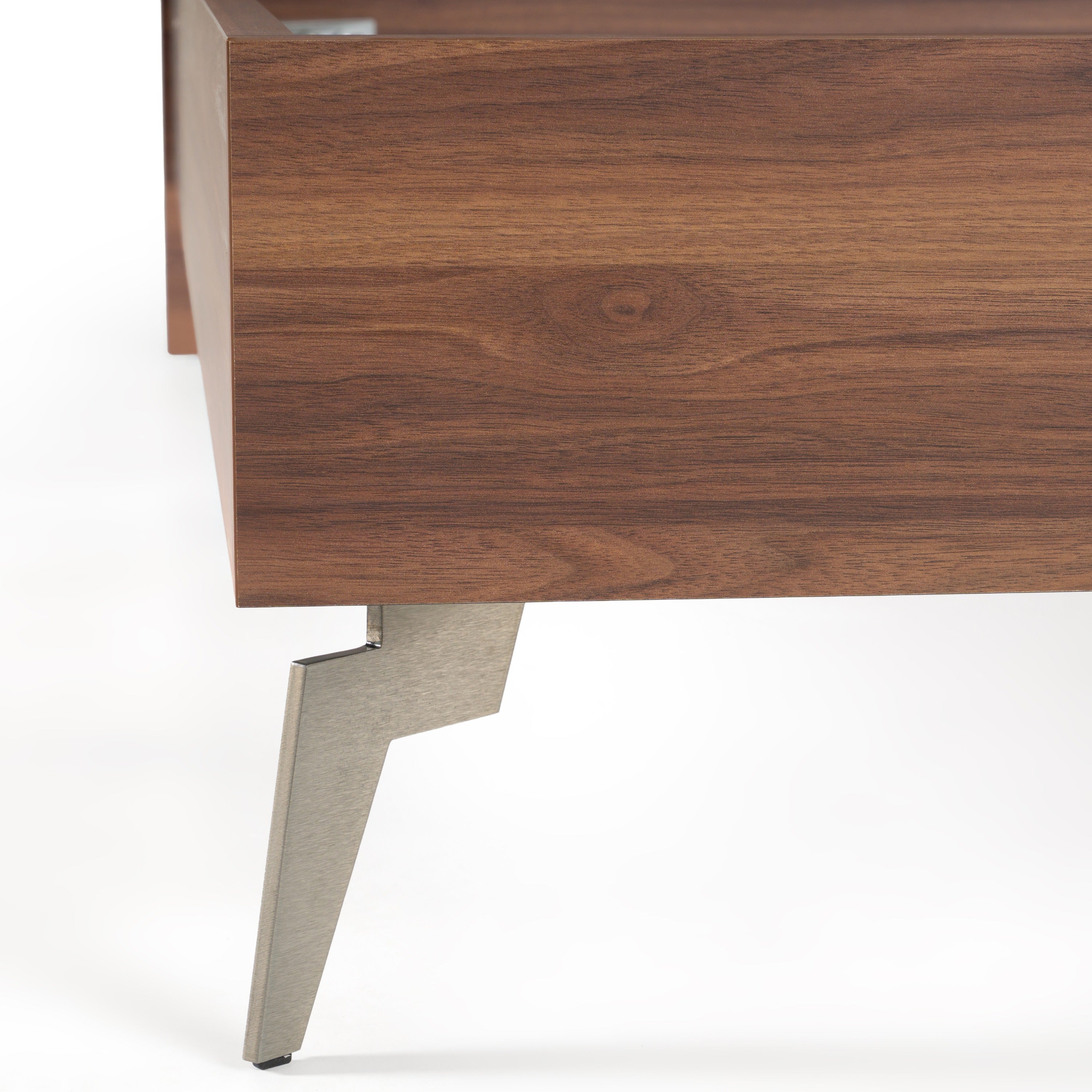 Palermo - Eastern King Modern Italian Faux Concrete & Walnut Bed - Eastern King Modern Italian Faux Concrete & Walnut Bed