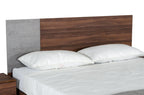 Palermo - Eastern King Modern Italian Faux Concrete & Walnut Bed - Eastern King Modern Italian Faux Concrete & Walnut Bed