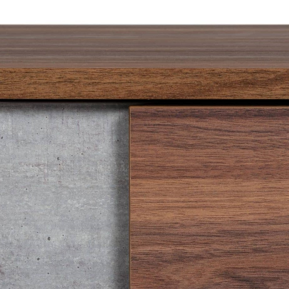 Palermo - Modern Italian Faux Concrete & Walnut Nightstand