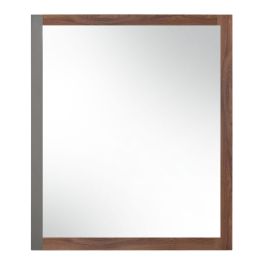 Palermo - Italian Modern Faux Concrete & Walnut Mirror