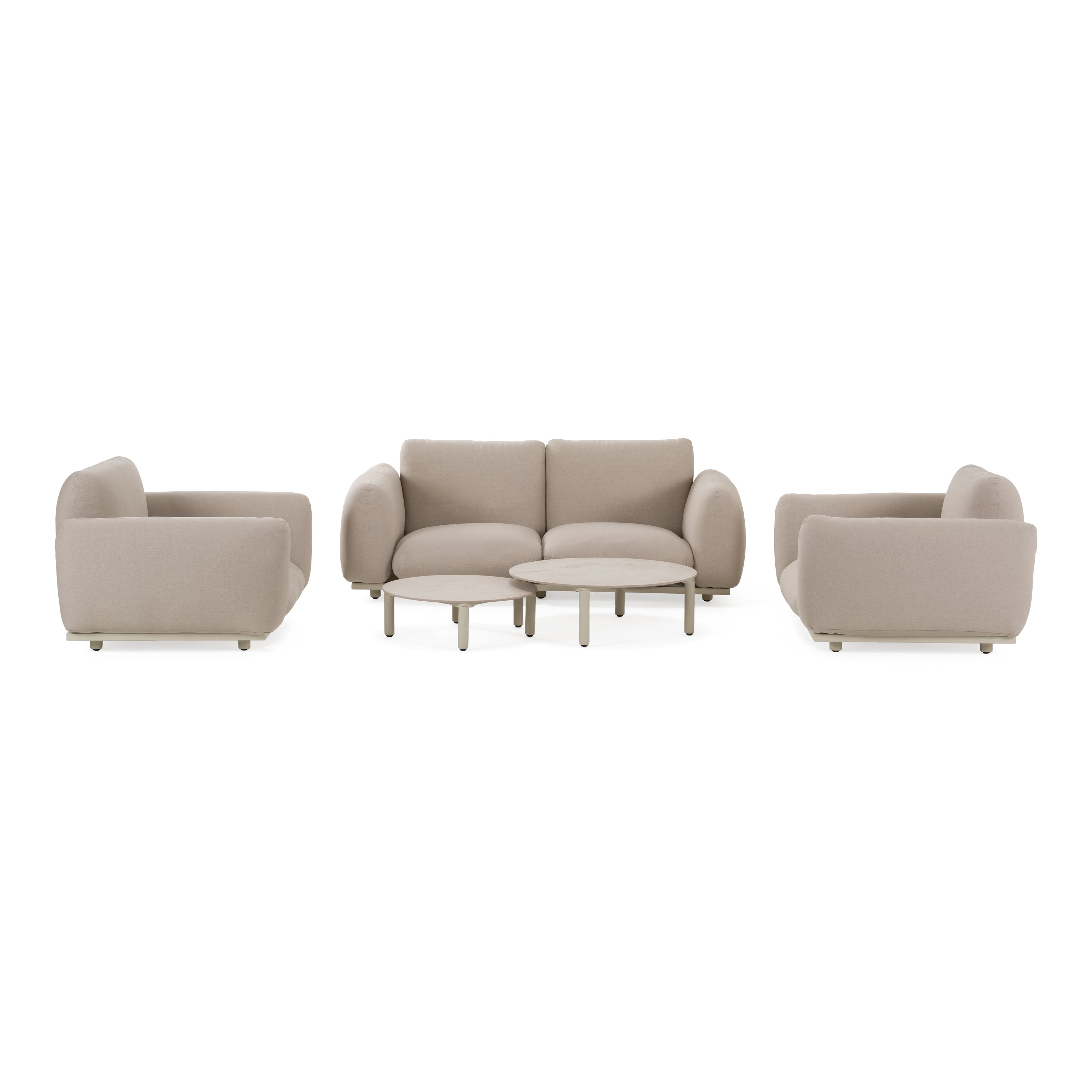 Palma - Outdoor Grey Olefin Fabric Sofa Set
