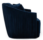 Palomar Modern Blue Velvet & Brass Sofa