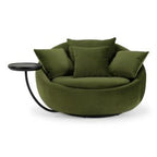 Pascal Modern Round Green Velvet Swivel Lounge Chair