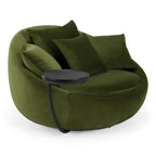 Pascal Modern Round Green Velvet Swivel Lounge Chair