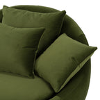 Pascal Modern Round Green Velvet Swivel Lounge Chair