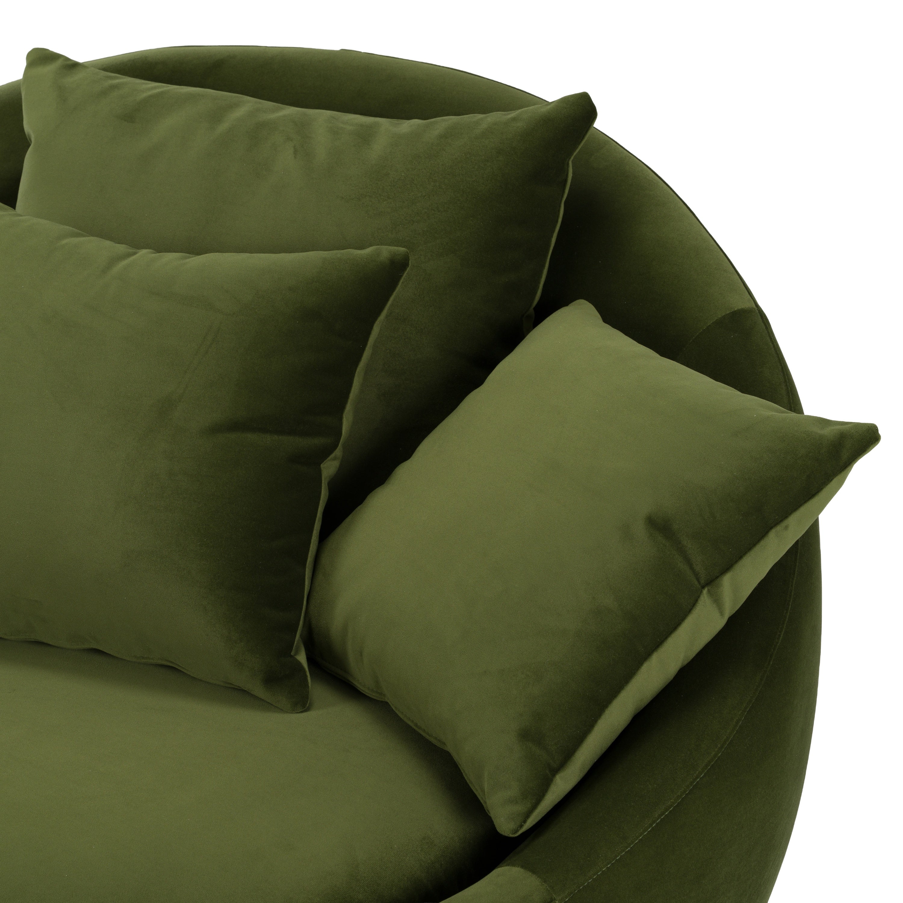 Pascal Modern Round Green Velvet Swivel Lounge Chair