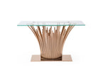 Paxton - Modern Glass + Rosegold Console Table