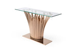 Paxton - Modern Glass + Rosegold Console Table