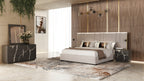 Penrose - Modern Beige Fabric Bed - Modern Beige Fabric Bed