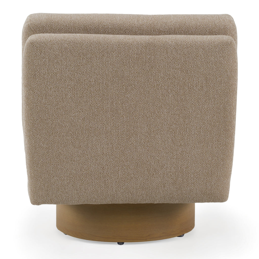 Petito - Modern Beige Fabric + Chestnut Accent Chair