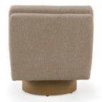 Petito - Modern Beige Fabric + Chestnut Accent Chair