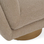 Petito - Modern Beige Fabric + Chestnut Accent Chair
