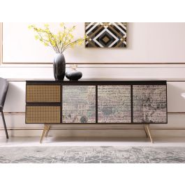 Phelan - Modern Smoked Ash & Brass Buffet