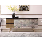 Phelan - Modern Smoked Ash & Brass Buffet