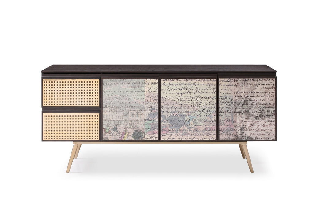 Phelan - Modern Smoked Ash & Brass Buffet