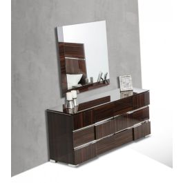 Picasso Italian Modern Ebony Lacquer Mirror