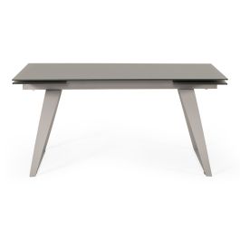 Pittson - Modern Extendable Grey Glass Dining Table