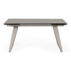 Pittson - Modern Extendable Grey Glass Dining Table