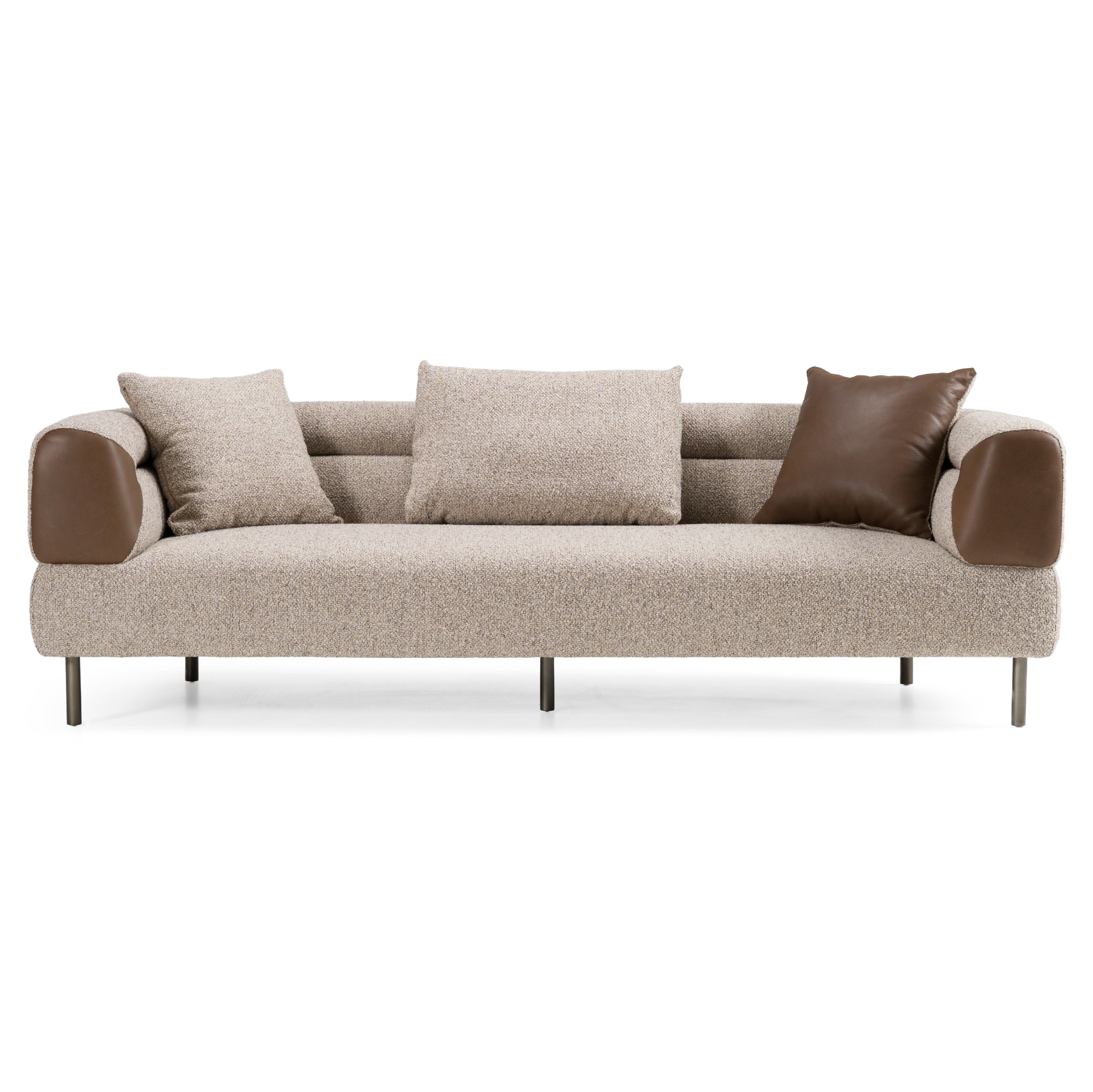 Divani Casa Plume - Modern Brown Fabric Sofa