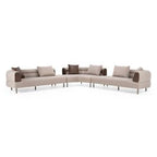 Plume - Modern Brown Fabric Sectional Sofa