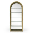 Poise - Modern Antique Brass + Mirror Bookcase