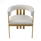Pontiac - Modern Beige Sherpa + Gold Dining Chair
