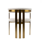 Pontiac - Modern Beige Sherpa + Gold Dining Chair