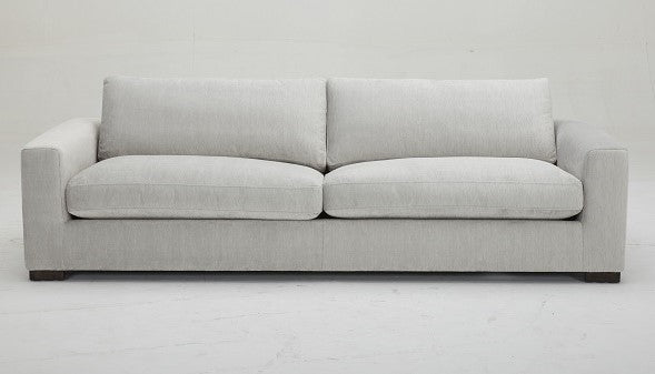 Poppy - Modern White Fabric Long Sofa