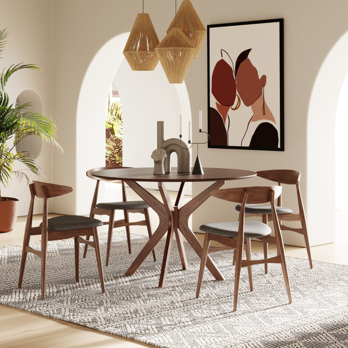 Prospect - Modern 47" Round Walnut Dining Table