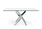 Pyrite Modern Rectangular Glass Dining Table