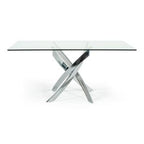 Pyrite Modern Rectangular Glass Dining Table