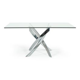 Pyrite Modern Rectangular Glass Dining Table