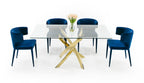 Pyrite Modern Rectangular Glass Dining Table
