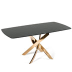 Pyrite Modern Rectangular Glass Dining Table