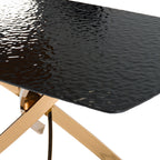 Pyrite Modern Rectangular Glass Dining Table