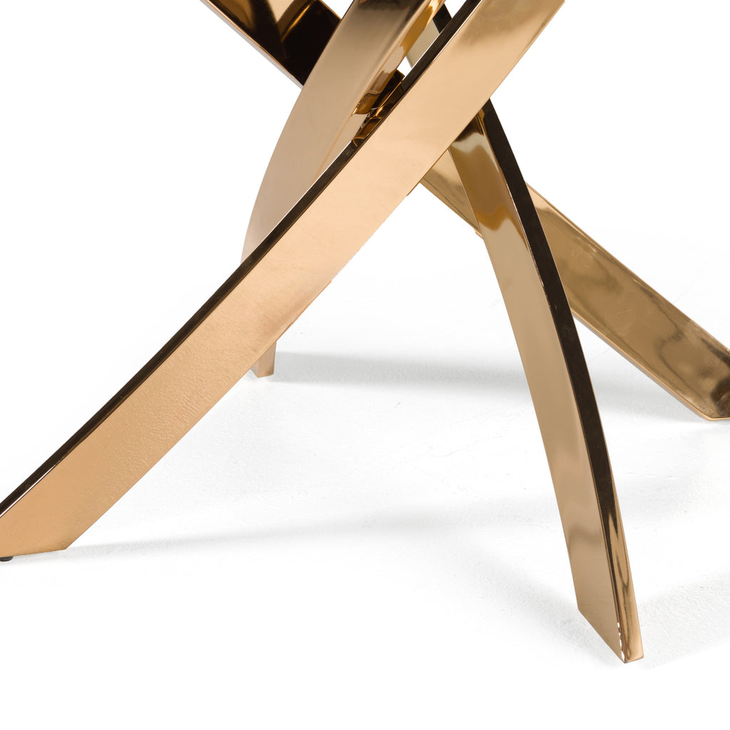 Pyrite Modern Rectangular Glass Dining Table