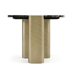 Quest - Modern Black Rose Marble + Antique Brass End Table