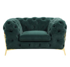 Quincey - Transitional Emerald Green Velvet Chair