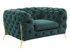 Quincey - Transitional Emerald Green Velvet Chair