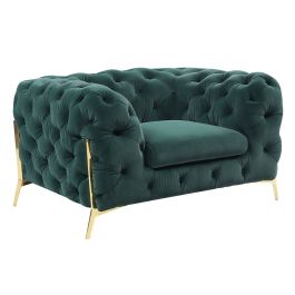 Quincey - Transitional Emerald Green Velvet Chair