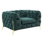 Quincey - Transitional Emerald Green Velvet Chair