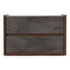 Rado Modern Walnut & Stucco Nightstand