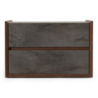 Rado Modern Walnut & Stucco Nightstand