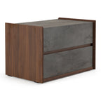 Rado Modern Walnut & Stucco Nightstand